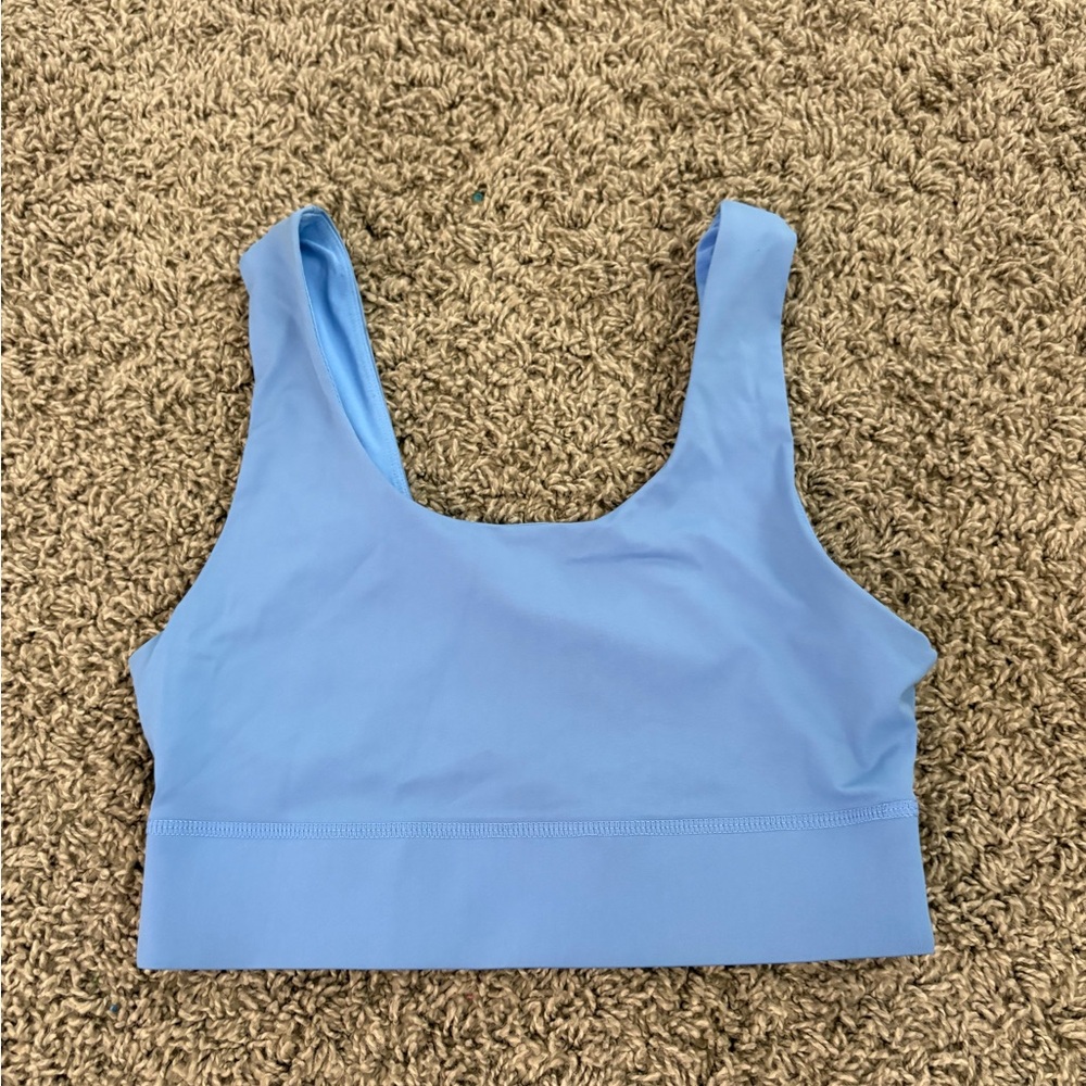 Blue sports bra